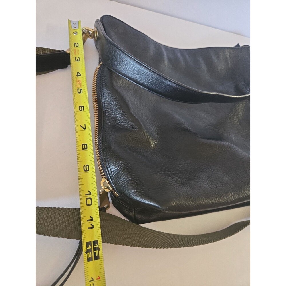 Fossil Women's Maya Soft Leather Hobo Purse Black Handbag Khaki Removable Strap - Picture 11 of 12
